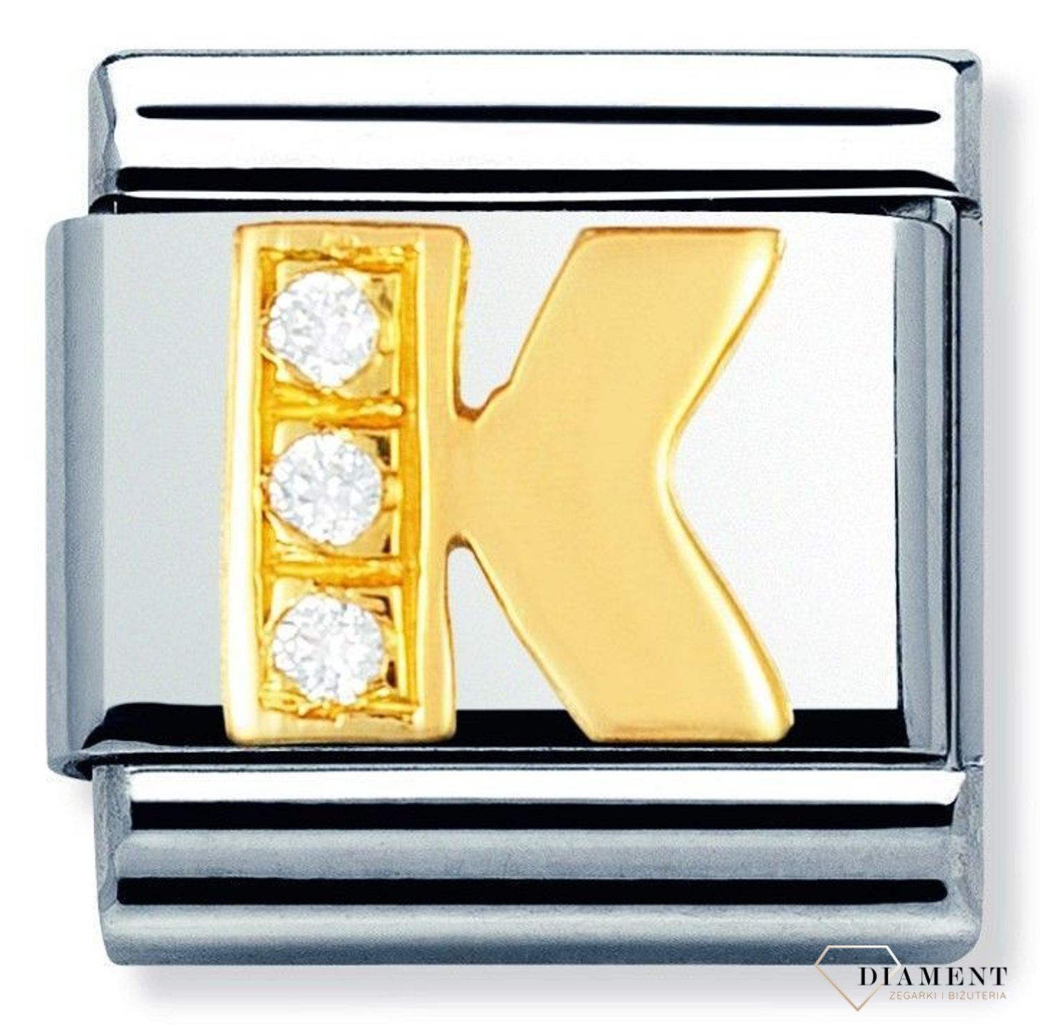 Nomination - Link 18K zawieszka złoto 'Litera K z cyrkoniami' 030301 11 biżuteria nomination nomination zawieszki nomination baza.jpg